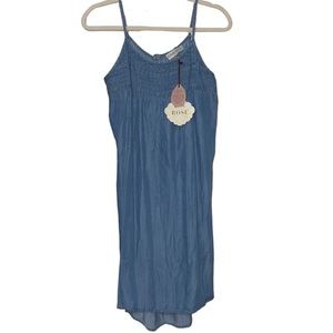 NWT Knox Rose XS Dress adjustable straps high low Blue Sun dress  Comfy Summer